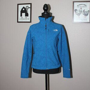 The North Face Womens Apex Bionic Jacket Blue Floral Size XS Windblock